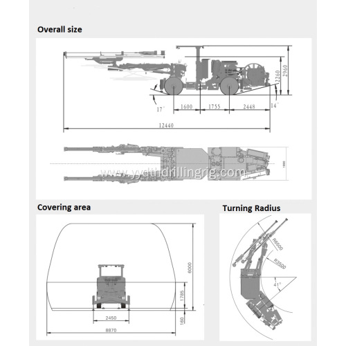 2*55KW Double Boom Underground Digging Machine for mine